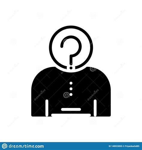 Black Solid Icon For Anonymity Unknown And Suspicious Stock Vector