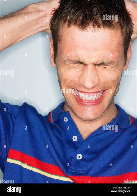 Frustrated Man In Studio Head And Shoulders Stock Photo Alamy