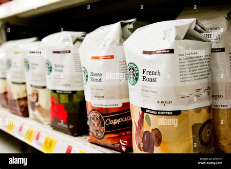 Starbucks Coffee Bags Of Coffee For Sale On Shelf In Grocery Store
