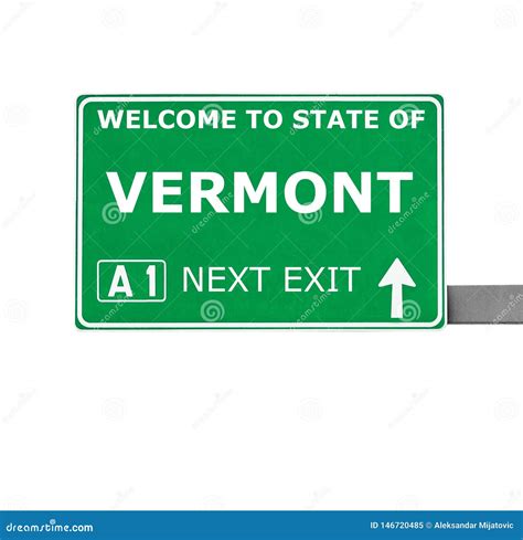 Vermont Road Sign Isolated On White Stock Image Image Of Blue Plate