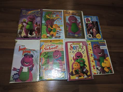 Lot 12 Barney Vcr Vhs Tapes Vintage 90s Purple Dinosaur Pbs Sing Along