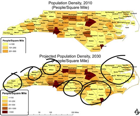 North Carolina Population Density Map Maps Model Online