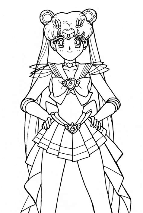 Sailor Moon Coloring Pages Printable Sailormoon Print Sketch Coloring