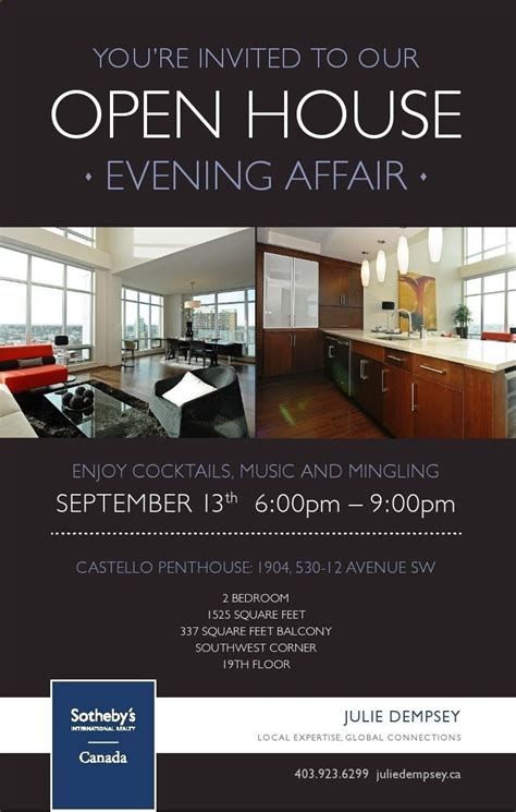 If the style of your home lends itself well to a certain theme, consider offering food in that vein. #real estateCastello Open House | Open house invitation ...