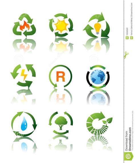 Conjunto De Iconos De Reciclaje Ambientales Ilustración del Vector - Ilustración de ecología ...