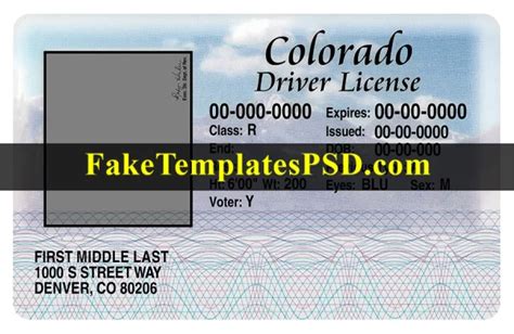 Colorado Driver License Template Psd V2 2024