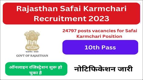 Rajasthan Safai Karamchari Recruitment Notification Released For