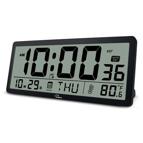 Buy Wallarge Auto Set Large Digital Wall Clock Battery Operated With Temperature Date Seconds