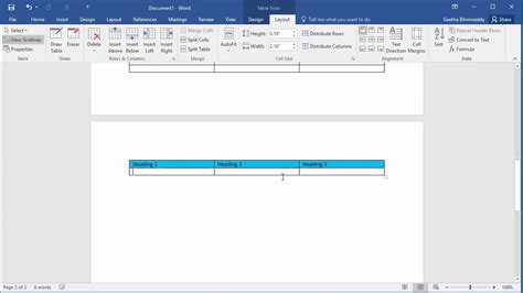 How To Repeat Heading Row Of Table On Each Page In A Document In Word