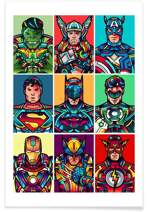 Superheroes Pop Art Poster Juniqe