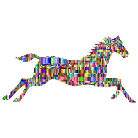 Checkered Chromatic Galloping Horse Free Svg