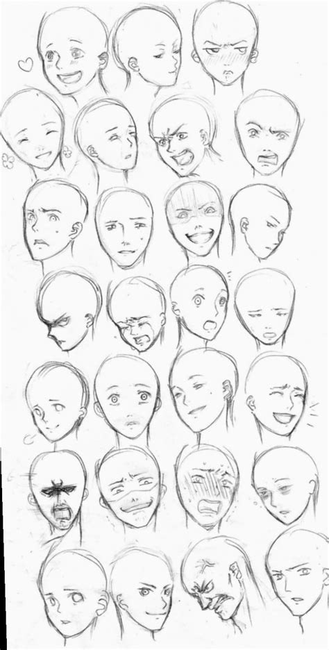 6 Anime Face Base Facial Expressions Drawing Expressions Drawing