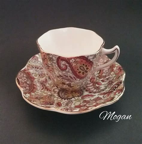 Teacup And Saucer Paisley Vintage Rosina Bone China Made In