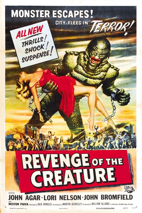 Revenge Of The Creature Sci Fi Horror Movie Poster Classic Horror Movies Posters Movie