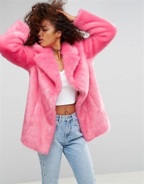 Asos Pink Faux Fur Coat Best Pink Coats Popsugar Fashion Photo 4