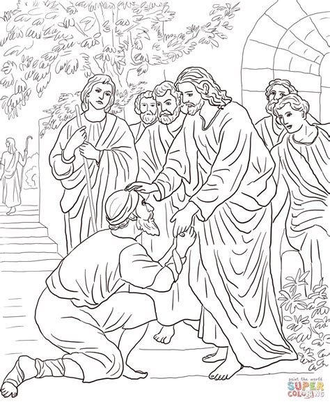 Jesus Healing The Blind Coloring Page