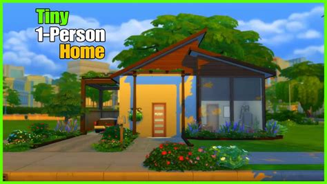 Tiny 1 Person Home Speed Build 🏠 No Cc The Sims 4 Youtube