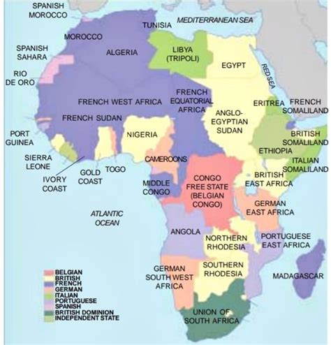 map of colonial africa at the end of the nineteenth century mapporn