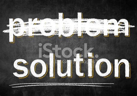 Solution Problem On Chalk Board Conceptual Sketch Stock Photo