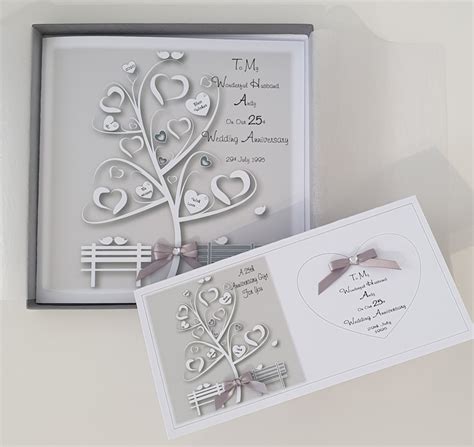 Personalised Silver 25th Wedding Anniversary Card Husband Or Etsy