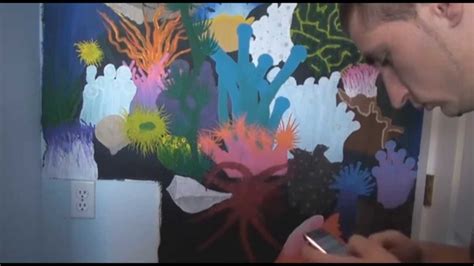 Build your coral reef. recorded for you over 3 days in my studio in tropical nth queensland, australia. Coral reef freehand wall painting - YouTube