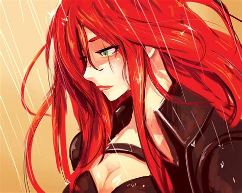 Wallpaper Face Illustration Video Games Redhead Fantasy Girl Long Hair Anime Red Green