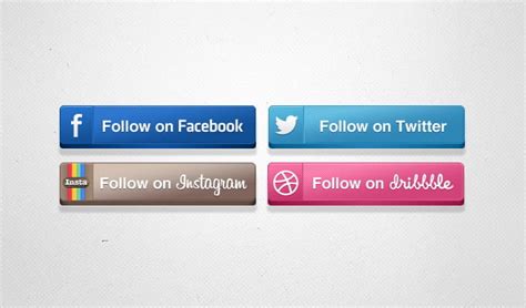 Social Media Buttons Psd Vector Uidownload