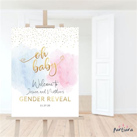 Printable Gender Reveal Welcome Sign Baby Reveal Party Etsy Ireland
