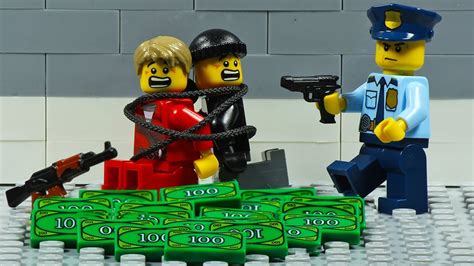 lego city bank robbery hero police caught the robbers youtube