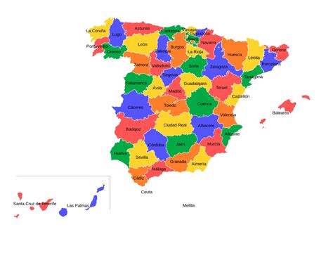Mapa Politico De Peninsula Espanola