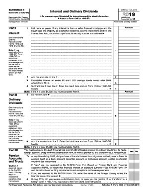 Taxpayers to file an annual income tax return. Get And Sign 2019 Schedule B (Form 1040 Or 1040-SR ...