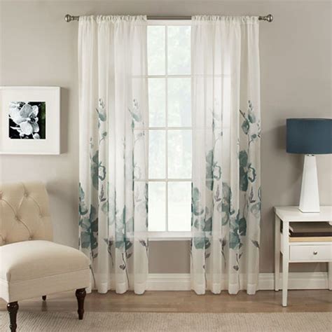 When you see it, you will have a good mood. Cortona Floral Print Sheer Curtain Panel | Panel curtains ...