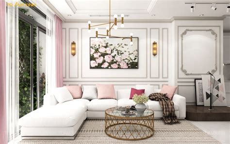 Pink Peonies Living Room Interior Design Ideas