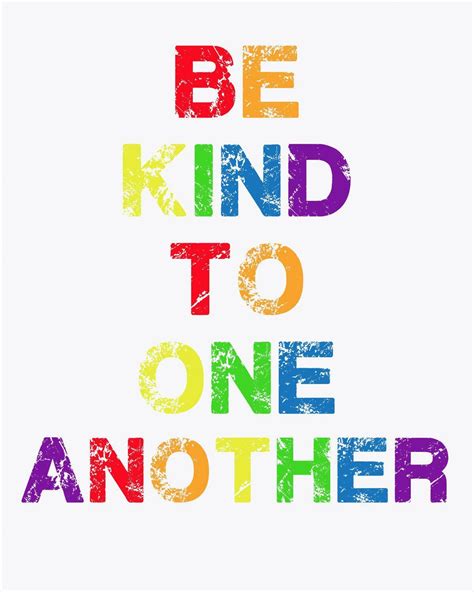 Be Kind To One Another Inspirational Quote Digital Print