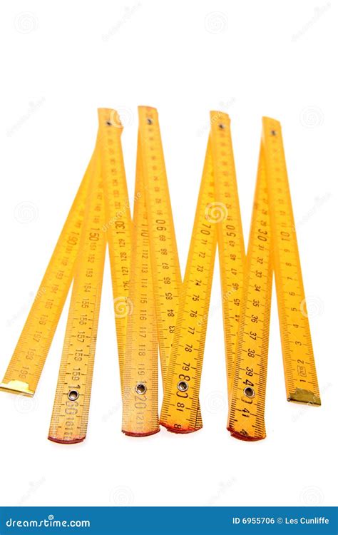 Folding Yellow Ruler Stock Photo Image Of Inches Background 6955706
