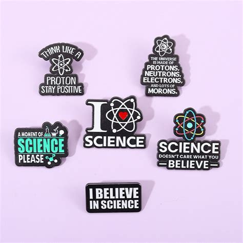 Funy Quotes Enamel Pins Laboratory Equipment I Believe In Science