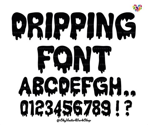 Dripping Font Svg Dripping Alphabet Cut Files Svg File For Etsy