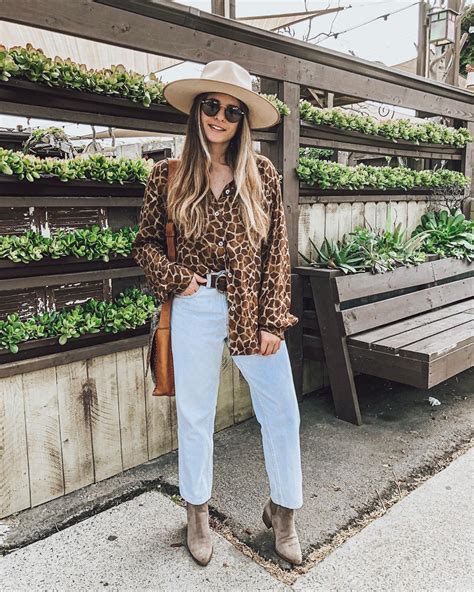 If you want to preserve the shape of your jeans, always wash them inside out, in cold water, with a specially formulated detergent like studio by tide darks & colors, and do so sparingly. Giraffe print top outfit with light wash jeans and lack of ...