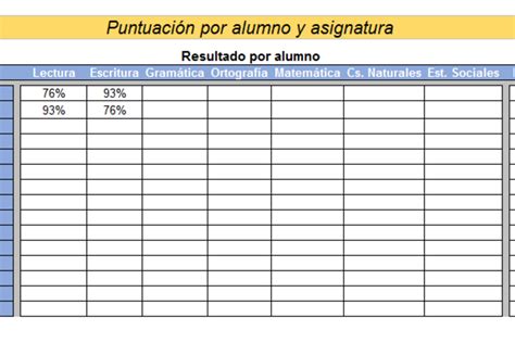 Plantilla Excel Calificación de alumno Descarga Gratis