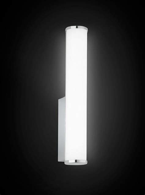 Modern Tall 6w Led Bathroom Wall Light Chrome Opal Shade Ip44