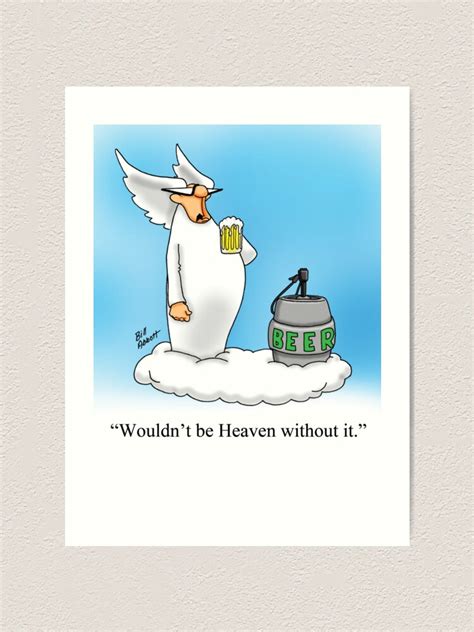 Funny Angel Beer Drinking Cartoon Art Print For Sale By Spectickles