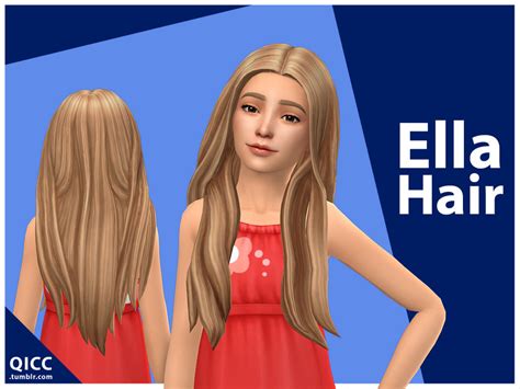 The Sims Resource Ella Hair By Qicc ~ Sims 4 Hairs