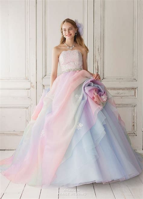This Pastel Rainbow Gown From Yumi Katsura Featuring Layers Of Romance