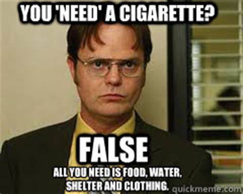 Every time i check my bank account on my phone, i ask myself: FALSE All you need is food, water, shelter and clothing. you 'need' a cigarette? - Misc - quickmeme