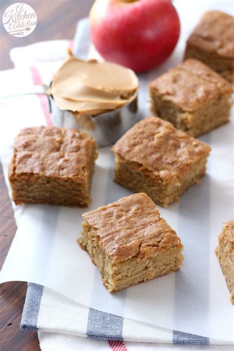 Chewy Peanut Butter Apple Bars A Kitchen Addiction