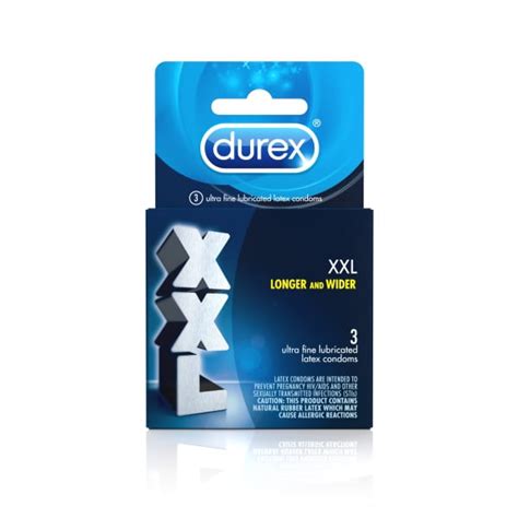 Durex Xxl Condoms Longer And Wider 3 Ultra Fine Lubricated Latex