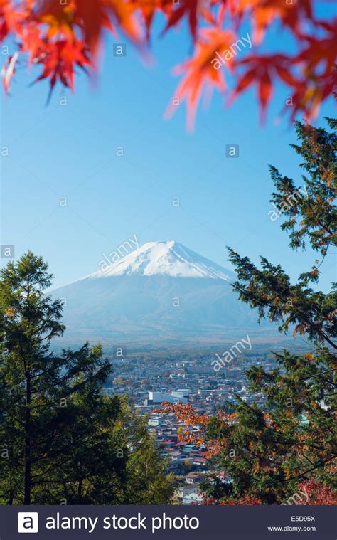 Asia Japan Honshu Mt Fuji 3776m Autumn Colours Unesco World