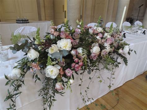 Large Long Low Arrangement With Images Flower Centerpieces Wedding Table