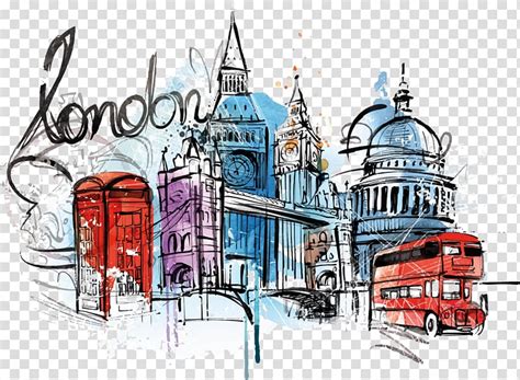 бесплатная загрузка Лондонская живопись иллюстрация Лондон акварель