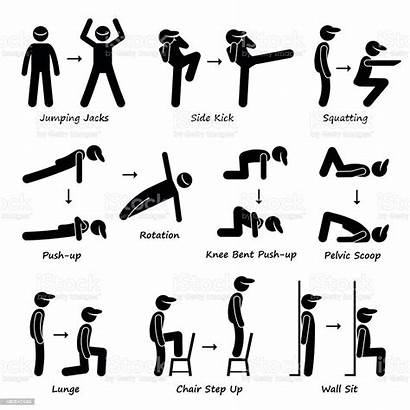 Exercise Workout Fitness Pictogram Training Vector Illustration